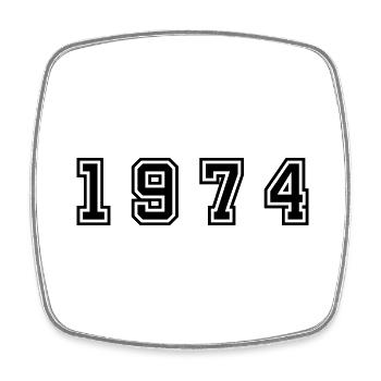 1974 Year Number - Square fridge magnet - white - Front