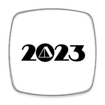 Camping 2023, Camping 2023 - Magnet carré - blanc - Devant