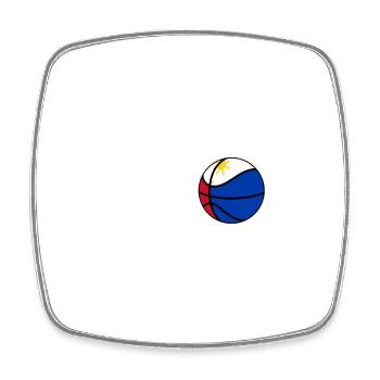 Philippinen Filipino Flagge Basketball I Geschenk - Viereckiger Kühlschrankmagnet - Weiß - Vorne
