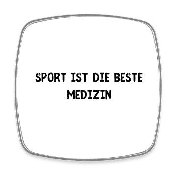 Sport ist die beste Medizin - Viereckiger Kühlschrankmagnet - Weiß - Vorne