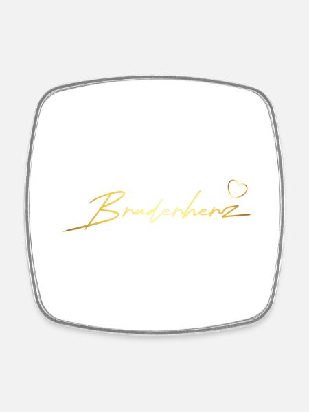 Bruderherz Geschenk in Gold - Viereckiger Kühlschrankmagnet - Weiß