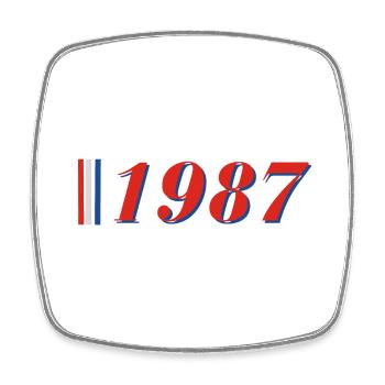 Year 1987 - Square fridge magnet - white - Front