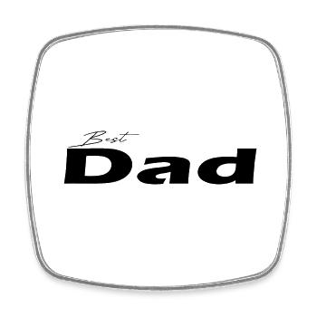 Best Dad black - Viereckiger Kühlschrankmagnet - Weiß - Vorne