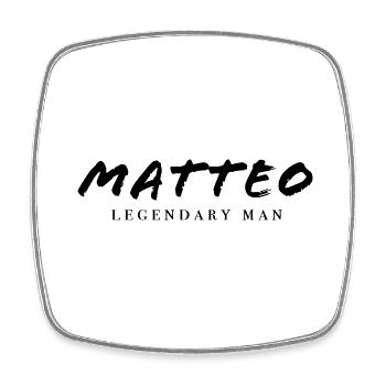 MATTEO legendary man claim | Vectorgraphic - Square fridge magnet - white - Front