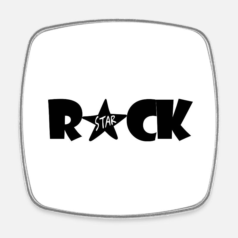 Rock Star - Square fridge magnet - white