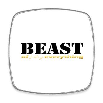 Beast everything black - Viereckiger Kühlschrankmagnet - Weiß - Vorne