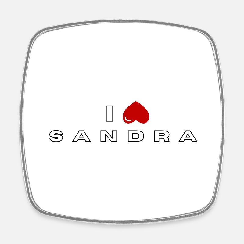 Ich hasse Sandra - Viereckiger Kühlschrankmagnet - Weiß