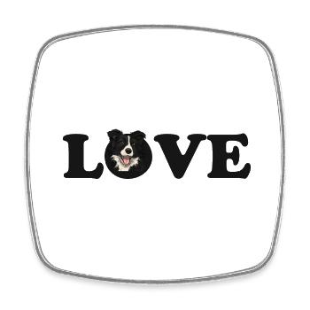 Border collie love - Magnet carré - blanc - Devant
