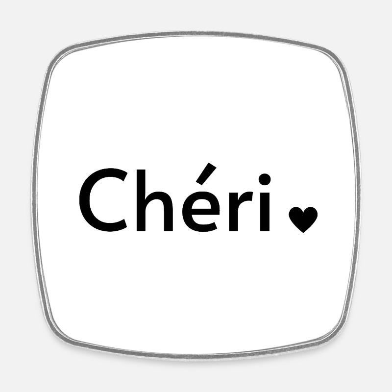 chéri - Magnet carré - blanc