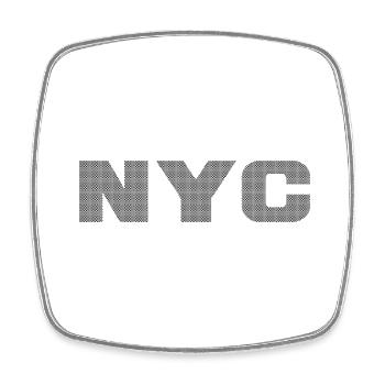 NYC New York s/w kariert - Viereckiger Kühlschrankmagnet - Weiß - Vorne