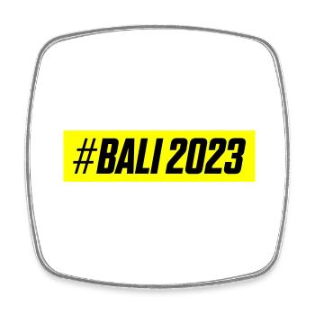Bali 2023 - Viereckiger Kühlschrankmagnet - Weiß - Vorne