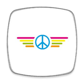 Peace Peace Wings - Square fridge magnet - white - Front