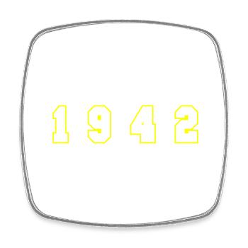 1942 Jahr Zahl - Viereckiger Kühlschrankmagnet - Weiß - Vorne