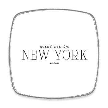 Meet me in New York - Viereckiger Kühlschrankmagnet - Weiß - Vorne