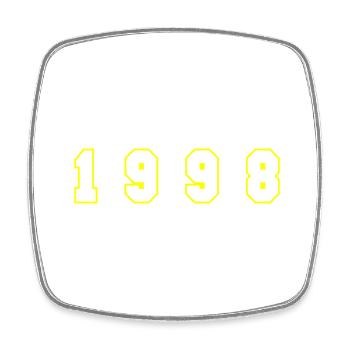 1998 Jahr Zahl - Viereckiger Kühlschrankmagnet - Weiß - Vorne