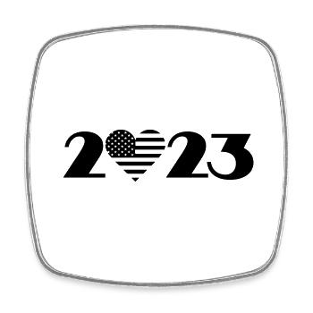 I love Amerika 2023, Urlaub in Amerika 2023 - Viereckiger Kühlschrankmagnet - Weiß - Vorne