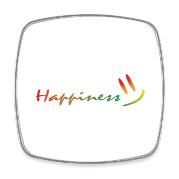 Happiness - Viereckiger Kühlschrankmagnet - Weiß - Vorne