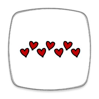 Hearts Love Symbol Mignon - Magnet carré - blanc - Devant