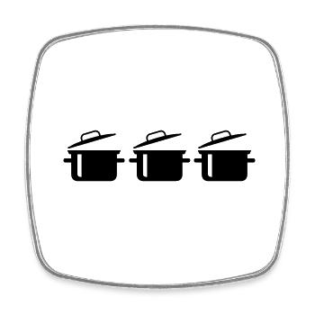 Pots - Square fridge magnet - white - Front