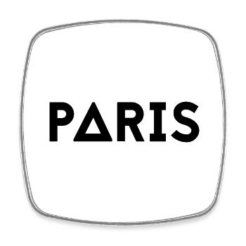 PARIS - Viereckiger Kühlschrankmagnet - Weiß - Vorne