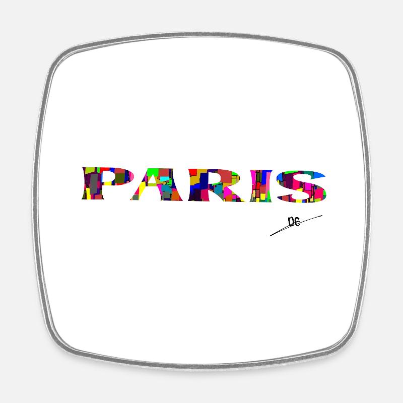 Paris Art - Square fridge magnet - white