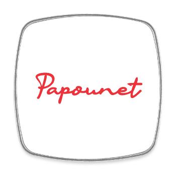 PAPOUNET. PAPA. FÊTE DES PÈRES. BONNE FÊTE PAPA - Magnet carré - blanc - Devant