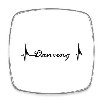 Dancing Dance Music - Viereckiger Kühlschrankmagnet - Weiß - Vorne