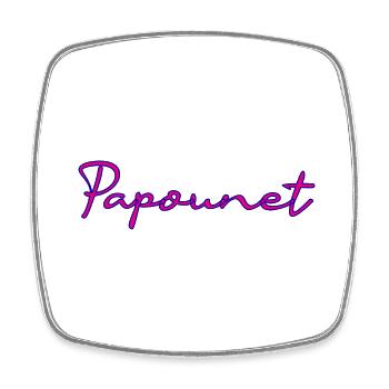 PAPOUNET. PAPA. FÊTE DES PÈRES. BONNE FÊTE PAPA - Magnet carré - blanc - Devant