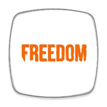 Freedom - Viereckiger Kühlschrankmagnet - Weiß - Vorne