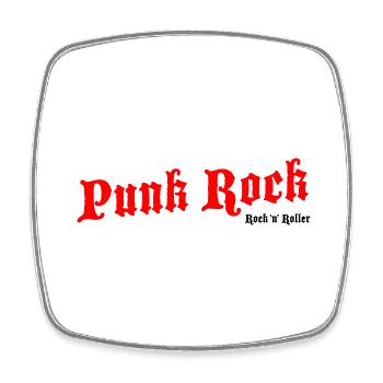 Punk Rock Rouge - Logo Noir - Magnet carré - blanc - Devant