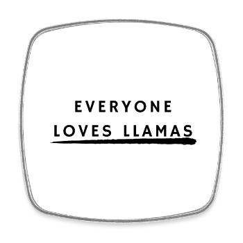Tout le monde aime les lamas - Magnet carré - blanc - Devant