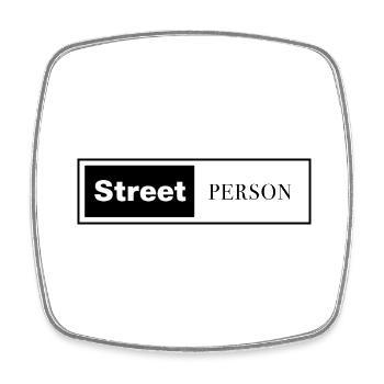 Street Person Marke - Viereckiger Kühlschrankmagnet - Weiß - Vorne