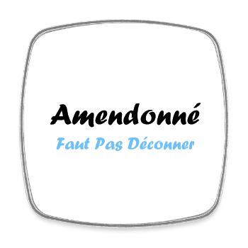 amendonné faut pas déconner - Magnet carré - blanc - Devant