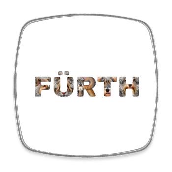 Fürth Hund - Viereckiger Kühlschrankmagnet - Weiß - Vorne