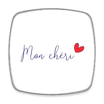 NOËL. ANNEE. ANNIVERSAIRE. RETRAITE. PAPA. MAMAM. - Magnet carré - blanc - Devant