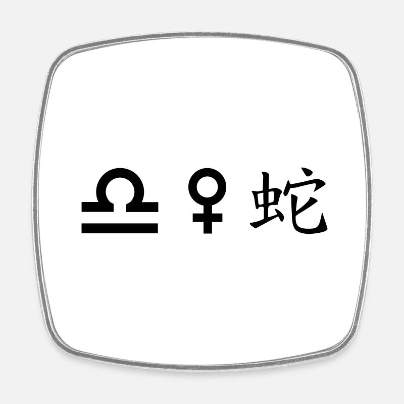 Libra Venus Snake - Square fridge magnet - white
