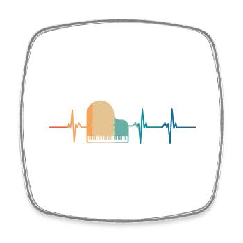 Heartbeat Piano - Square fridge magnet - white - Front