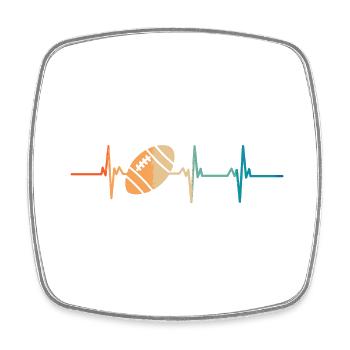 Rugby Heartbeat - Square fridge magnet - white - Front