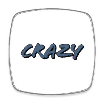 Crazy - Square fridge magnet - white - Front
