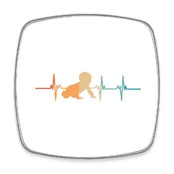 Battement de cœur Bébé - Magnet carré - blanc - Devant