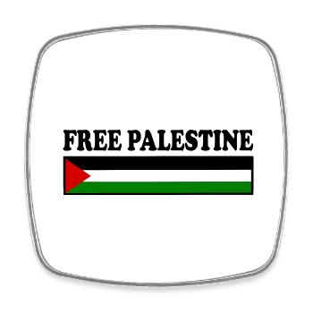 Free palestine - Viereckiger Kühlschrankmagnet - Weiß - Vorne