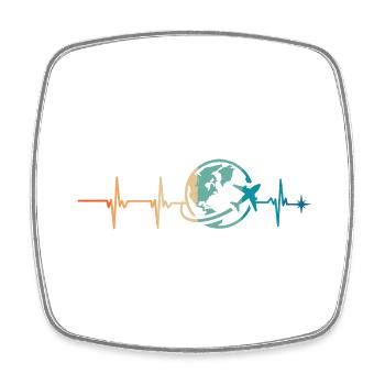 Heartbeat Reisen - Viereckiger Kühlschrankmagnet - Weiß - Vorne