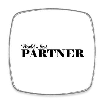 the world's best Partner - Square fridge magnet - white - Front