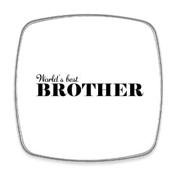 Bester Bruder der Welt - Viereckiger Kühlschrankmagnet - Weiß - Vorne