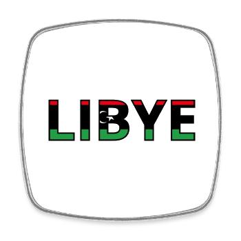 Drapeau Libye - Magnet carré - blanc - Devant