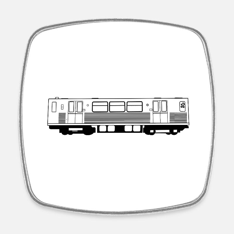 Berliner U-Bahn - Viereckiger Kühlschrankmagnet - Weiß