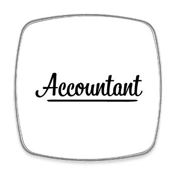 Accountant - Square fridge magnet - white - Front