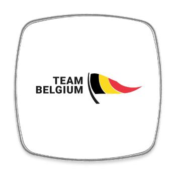 Équipe de Belgique - Magnet carré - blanc - Devant