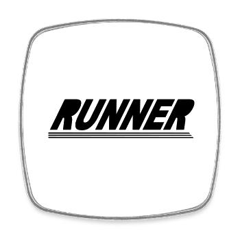 RUNNER Sports - Viereckiger Kühlschrankmagnet - Weiß - Vorne