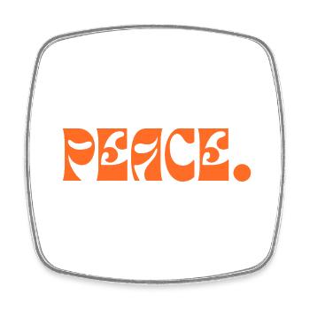 Peace - Viereckiger Kühlschrankmagnet - Weiß - Vorne